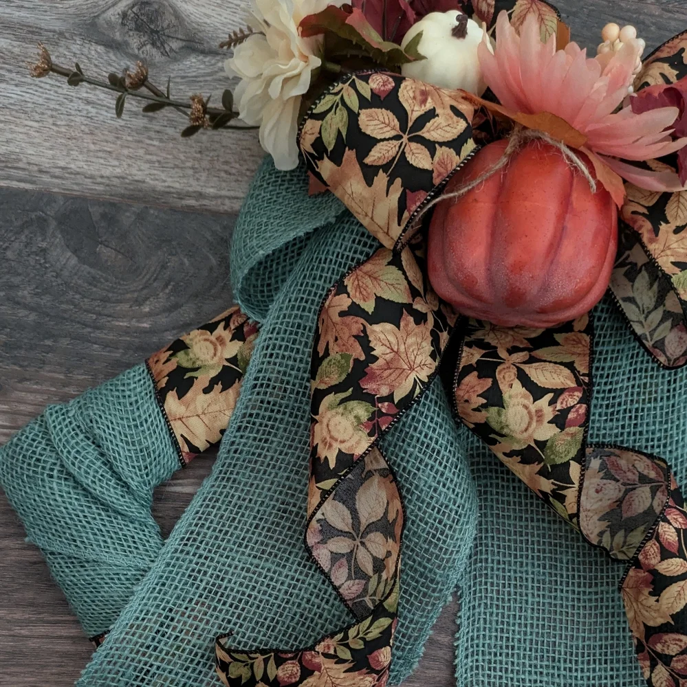 Beautiful Burlap Square Autumn Wreath - Picture 6 of 14